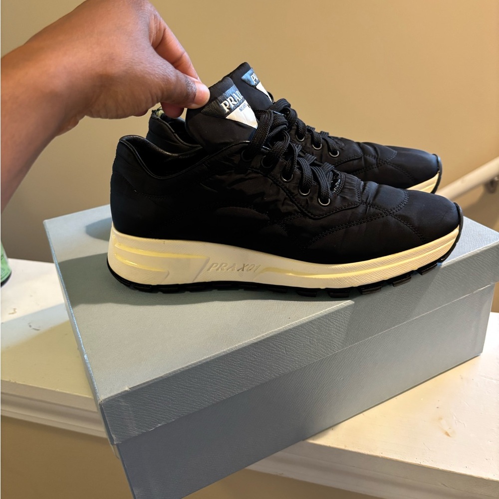 Black Sneakers with White Sole
